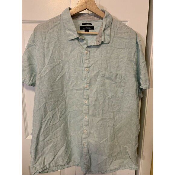 Marc Anthony Men’s‎ Sz XXL Button Shirt Green  Linen Blend Button Down - Picture 6 of 8